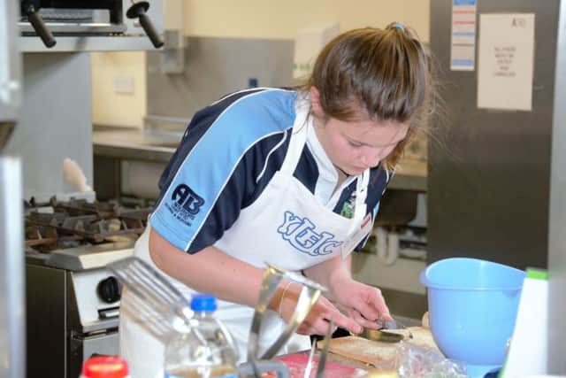 Winner of the Junior Category in the YFCU Home Management Final 2016, Emma Rodgers is pictured during the competition.
