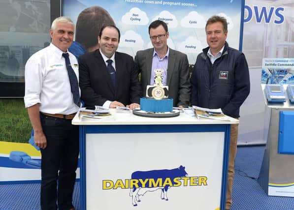 Sean Reid C.E.O. Cookstown Dairy Services  Dr Edmond Harty , Martin Mulholland and Gareth Andreson , At The Cookstown Dairy Sevice  30th Anniversary Celebrations  Pic Jimmys People