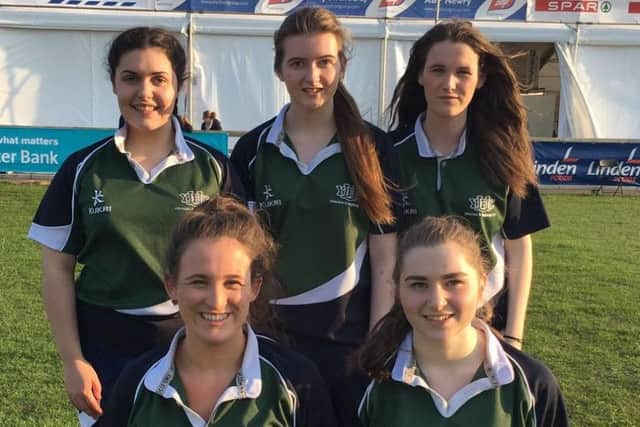 The girls five-a-side football team pictured at Balmoral Show