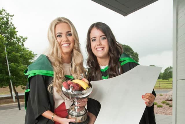 First Class Honours Degrees in Food Design and Nutrition were awarded to Janice McNutt (Castlecaulfield) and Imogen McCann-Lilley (Claudy) when they graduated at the Awards Day Ceremony at Loughry Campus.