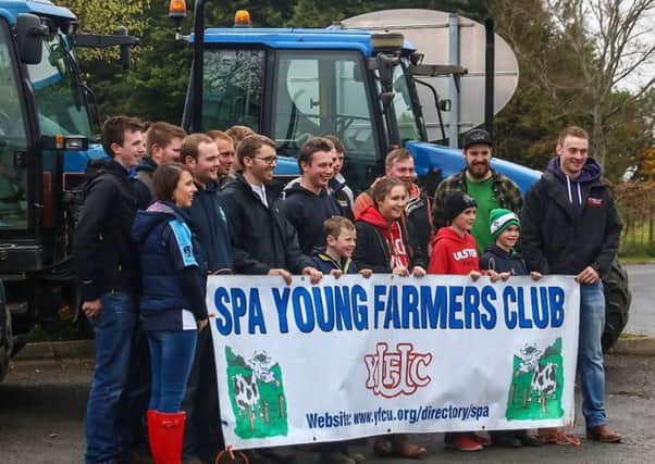 Spa Young Farmers' Club posing for a photo at their annual tractor run