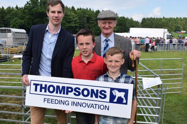 Under 26 stock judging prizewinners Eoin Butler and Ben Robinson, Kenny McConkey, Thompsons and James Young