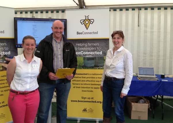 Pictured at Cereals 2016 is Rebecca Lamb, Operations Director for the Voluntary Initiative, Robin Bolton, Senior Crops Technology Advisor, CAFRE and Patricia Erwin, UFU Senior Policy Officer for Arable and Horticulture.