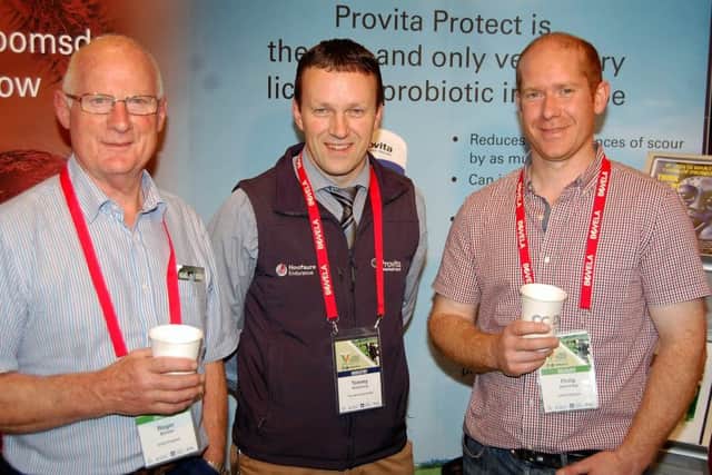 Chatting at the World Buiatrics Congress: Roger Blowey, veterinary consultant; Tommy Armstrong, Provita and Philip Abernethy, Parklands' Veterinary Group