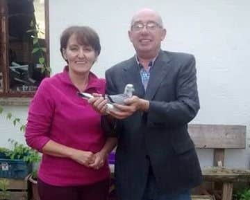 Kevin and Geraldine Carson of Crumlin, holding their winner 4th Open in the Kings Cup