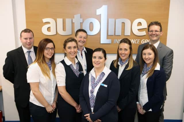 Autoline Insurance Group's new head of agriculture Richard Henderson pictured with staff in the Enniskillen office