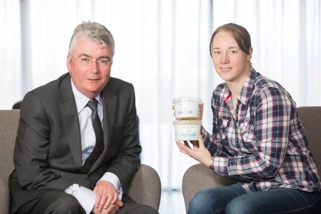 Cheryl McWilliams, founder of Mother Bee, which produces handmade skincare products for people and animals, is pictured with Niall Casey, Director of Skills and Strategy, Invest Northern Ireland.
