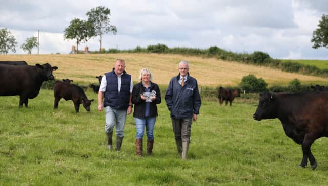John Henning, Danske Bank, pictured with the Northern Ireland Aberdeen-Angus Club's Freddie Davidson and Hilda Mills as they announce entry forms are available for the annual herd competition