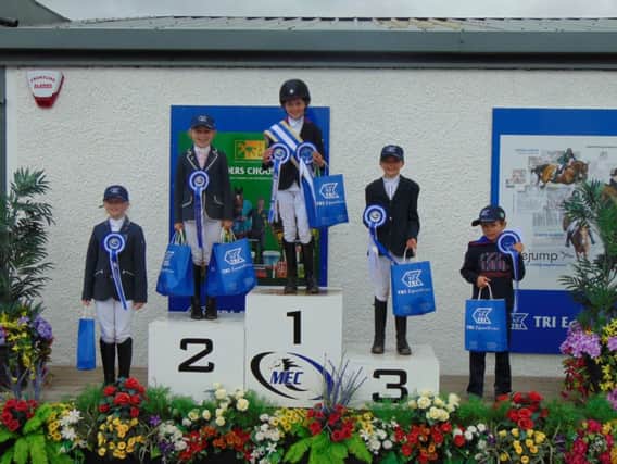 Prizewinners in the 128 60cms TRI Spring Pony Series Fianl organised by the SJI Ulster Region