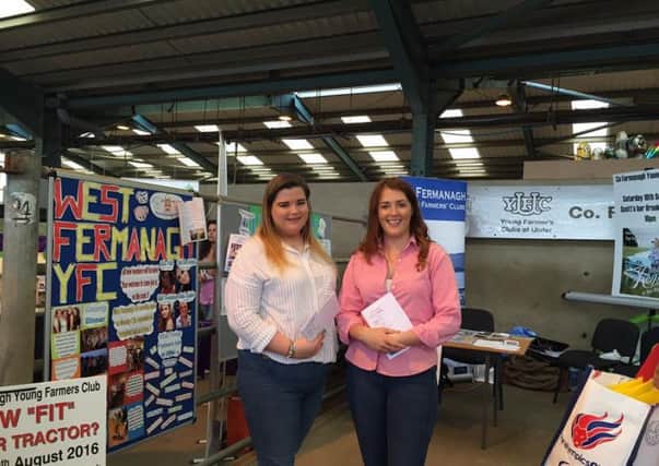 Rebecca Ryan and Becky Brunt on YFC stand at the Fermanagh Show