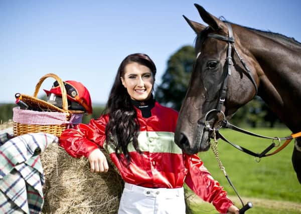 Champion Lady Point-to-Point Rider Aileen OSullivan (from Walterstown, Co.Meath) with racehorse Lady of Brega to launch The 2016 Point to Point and Country Fair at Dowth