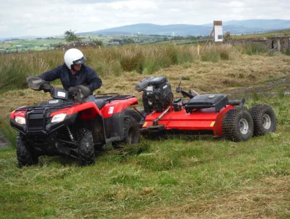 Rush cutting on a CAFRE Rush Control Demonstration Plot with a Quad and Flail Type Cutter