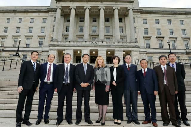 Minister for Agriculture, Environment and Rural Affairs Michelle McIlveen welcomed a delegation from Chinas Jiangxi Province to Stormont. The delegation are in Northern Ireland to learn about the agri-food industry and livestock production in particular. The Minister is pictured beside Mr Hu Hanping, director General of Jiangxi Provincial Agricultural Department, who is leading the delegation, and Madam Wang Shuying, Chinese Consul-General in Belfast. Making up the delegation are officials: Mr Luo Qingping, Division Chief of Market and Foreign Affairs Division of Jiangxi Provincial Agricultural Department; Mr Chen Zhihong, Deputy Director of State Agribusiness Bureau of Jiangxi province; Mr Cheng Jin, Division Chief of Planning and Finance Division of Jiangxi Provincial Agricultural Department; and Mr Zheng Min, Chief of Jiangxi provincial Cereals Oil Administration