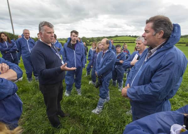 Pictured is Co Down beef and sheep farmer Sam Chesney, who recently welcomed a group of around 100 animal scientists to his Kircubbin farm, where he shared information about his low cost, grass-based system.