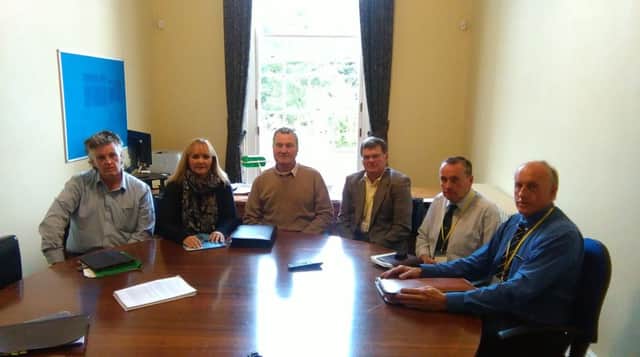 Northern Ireland Farm Group representatives me with the Minister, pictured l-r James Lowe, NIAPA, Minister McIlveen, Michael Clarke, NIAPA Chair, Samuel Morrison, FFA, Sean McAuley, FFA and William Taylor FFA.