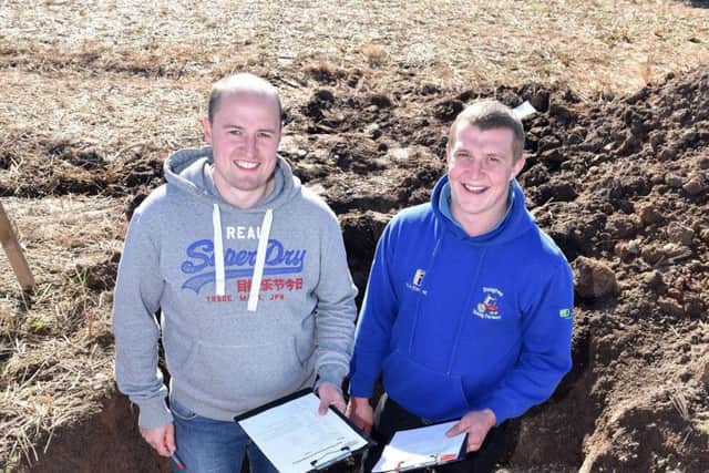 David Oliver and James Purcell from Dungiven YFC at the YFCU Soil Assessment Competition sponsored by Tesco