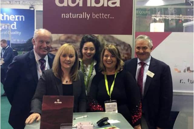 Food and Farming Minister Michelle McIlveen pictured at the SIAL global food exhibition in Paris with Jim and Jack Dobson, Janet Dobson and Sheila Boylan of Dunbia Group, headquartered in Dungannon.