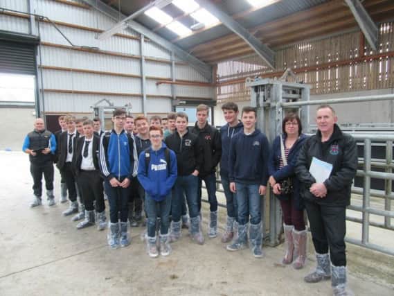Pupils from Portadown and Drumglass Colleges pictured at the Agriculture and Land Use event at Greenmount Campus.