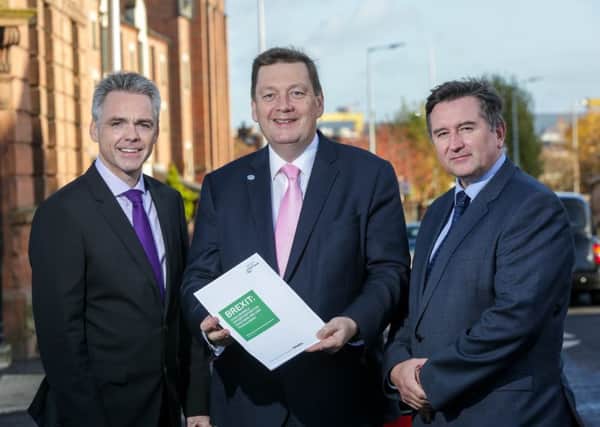 Pictured is Glenn Roberts, Partner at Deloitte along with NIFDA Executive Director Michael Bell and NIFDA Chair Declan Billington.
