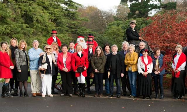Joan Cunningham organiser with Sponsors, friends and press at the Launch of the 2016 Saintfield Christmas Charity Ride at Rowallane Garden Saintfield kindly hosted by the National Trust
