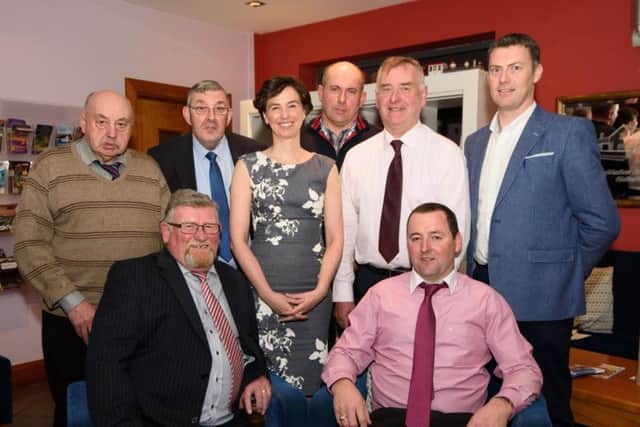 The Letterkenny IFA commitee at their IFA annual dinner dance in  the Station House. Seated are: Paddy Gildea and Joe Moore. Back, from left, are Lexi Robb, David McCauley, Marion Boyce, Alan Baxter, Frank McClean and Adrian Gallagher