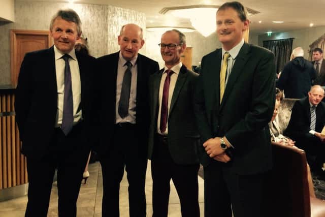 Mr Barclay Bell (UFU President) and Mr David Brown (Fermanagh County Chairman) with other guest county chairmen