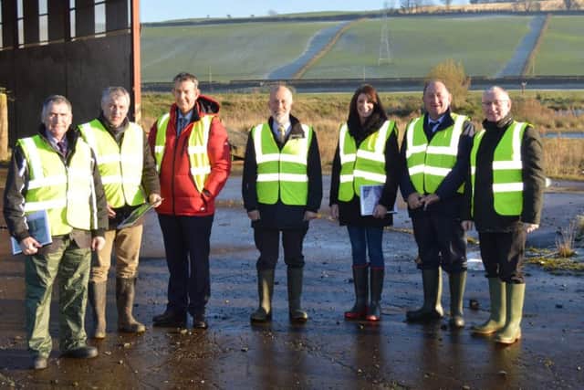 Members of the Assemblys Agriculture, Environment and Rural Affairs Committee on their visit to the Mubuoy Road waste site. Pictured left to right are MLAs: Sydney Anderson, William Irwin, David Ford, Chairperson of the Committee Linda Dillon, Oliver McMullan, Caoimhe Archibald, Edwin Poots, Maurice Bradley, and Harold McKee.