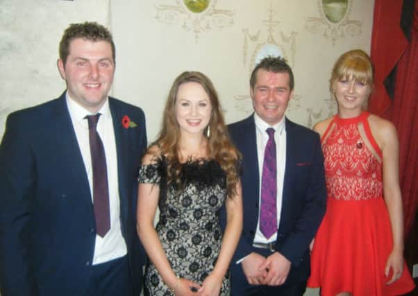 Club leader harry Thompson and club secretary Gemma Dickey pictured with guest speaker Zita Blair and David McNaugher at the Randalstown YFC annual club dinner and prizegiving