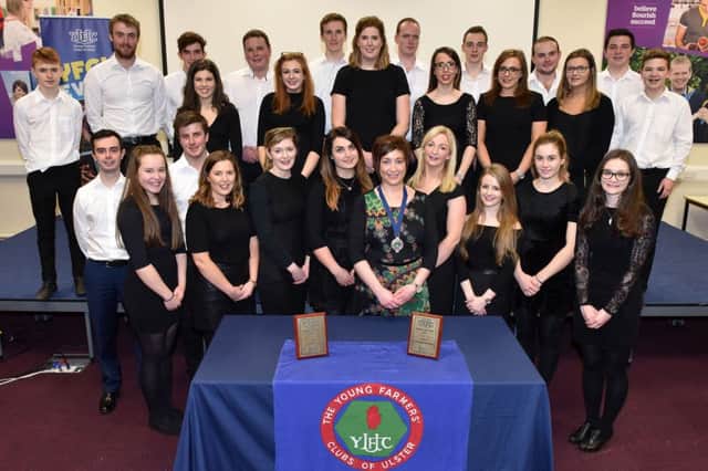 Pictured are members of Spa YFC who were awarded first place at the YFCUs annual choir festival held at Loughry campus with YFCU President Roberta Simmons