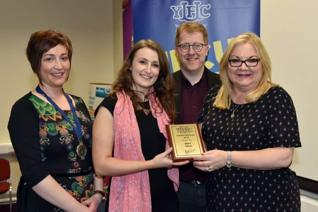 Best soloist at the annual choir festival was awarded to Dungiven YFC's Alice Purcell who is pictured with YFCU President Roberta Simmons and adjudicators Ruth McCartney and Jonathan Rea