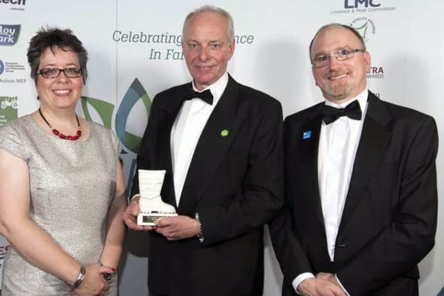 Joanne Sherwood (RSPB NI Director), Roy Lyttle from Newtownards and Clive Mellon (RSPB NI Committee Chair)