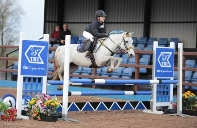 Simone Leathem riding Willow for the dromore devils team, winners of the Novice individual