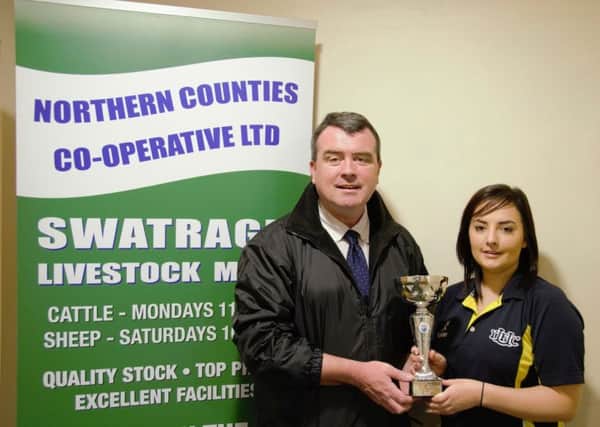 Paul Coyle, general manager, Northern Counties Co-operative Enterprises Ltd, who are the sponsors of the YFCU ten pin bowling competition is pictured with Corrina Fleming, YFCU programmes co-ordinator