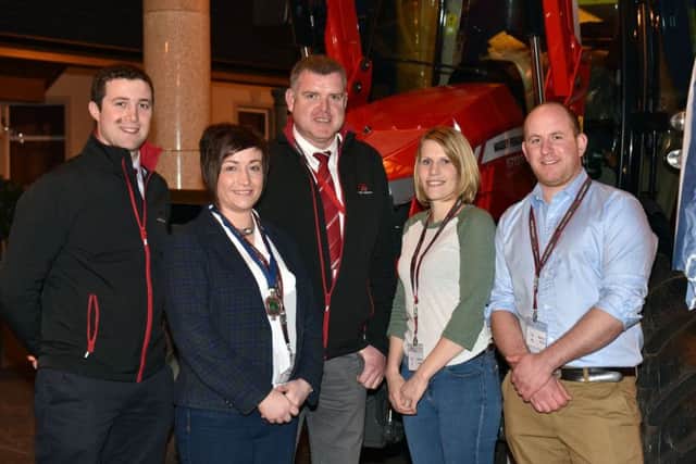 Left to right: Harold Goulden, sales support specialist, Massey Ferguson; YFCU president Roberta Simmons; Sean McAvoy, Massey Ferguson field support specialist and guest speakers Martin and Mel Irvine from Ã¢Â€Â˜This Farming LifeÃ¢Â€Â™ all pictured at the YFCU Ã¢Â€Â˜InspireÃ¢Â€Â™ agri conference