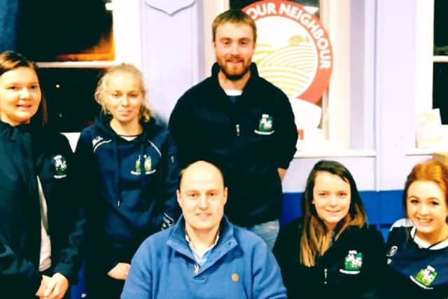 The incoming Spa YFC office holders (left to right), Emma Rodgers, Hannah Shaw, Matthew Patterson, Sarah Dorman and Courtney Fee pictured with David Oliver