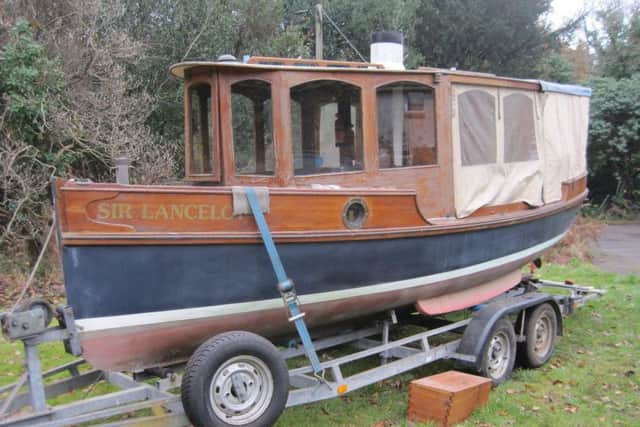 21ft steam launch Sir Lancelot boat. Built in 1991 by the famous Elephant Boat Yard in Southampton, it has a 6A twin cylinder Stuart steam engine and has an estimate of Â£8,000-Â£10,000