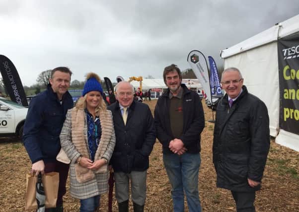 Pictured attending the Mullahead Ploughing Match were from left to right Councillor Sam Nicholson, Assembly candidate Jo-Anne Dobson, Alderman Jim Speers, Kenny Gracey, chairman, Mullahead and District Ploughing Society, and Assembly candidate Danny Kennedy
