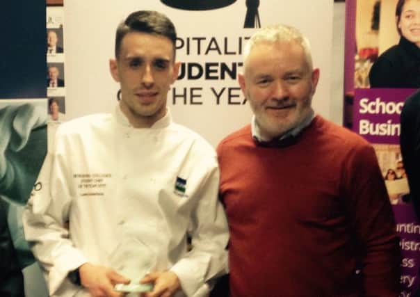Hospitality student Lewis Robertson from South Eastern Regional College has been named runner-up in the NI Regional Colleges Hospitality Student of the Year 2017 competition. Lewis who is from Bangor is studying level 3 professional cookery at Bangor campus, specialising in Patisserie and Confectionary