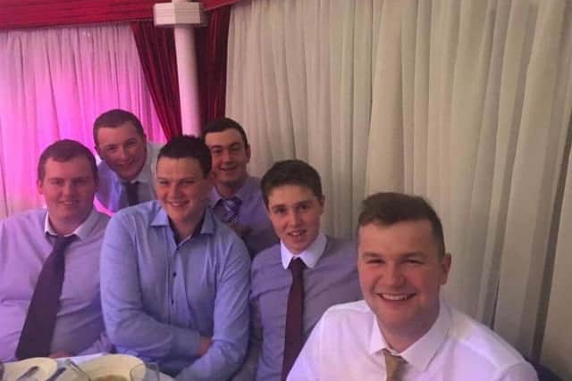 Catching up at the club dinner dance are (back row) Lowry Dunn and Mervyn Magee and (front row) James Killen, Jordan Parke, Stephen Kilpatrick and Ben Christi