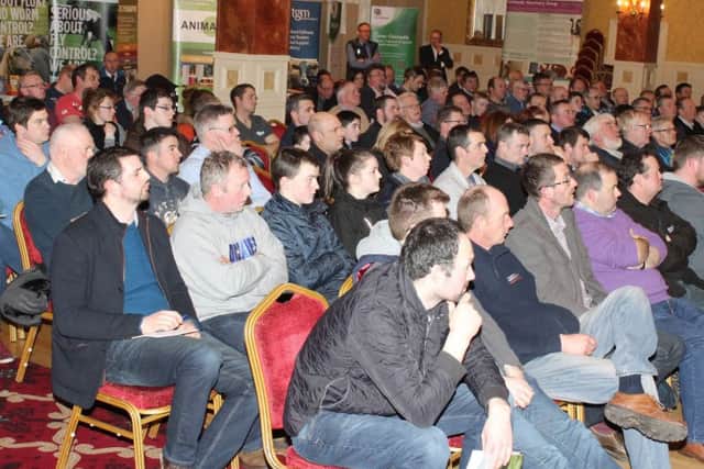 A section of the crowd at the well-attended Parklands Veterinary Group Sheep Conference held at the Glenavon House Hotel in Cookstown