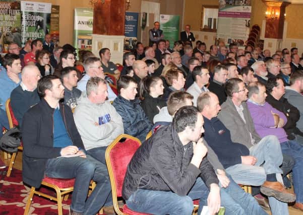 A section of the crowd at the well-attended Parklands Veterinary Group Sheep Conference held at the Glenavon House Hotel in Cookstown