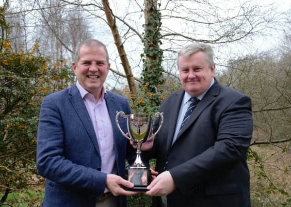Pictured is Alan Egner commercial sales and marketing manager, Power NI who are sponsoring the YFCU Club of the Year award 2017 and Michael Reid, CEO Young Farmers Clubs of Ulster