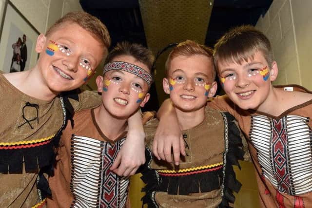 Glarryford YFC's junior boys with stomachs full of nerves before the arts festival gala performance