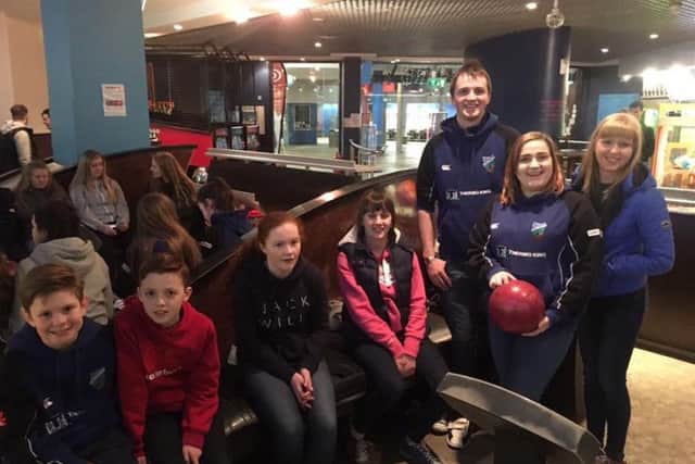 Members of Randalstown YFC enjoying the club meeting when the club went bowling at the SSE Arena