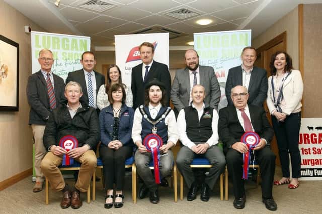 Main show sponsor ABP Food Group represenatives pictured with show officials and local councillors