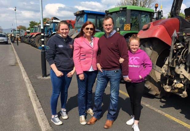 The Robson family out to see the  tractors at the Seskinore YFC charity tractor run