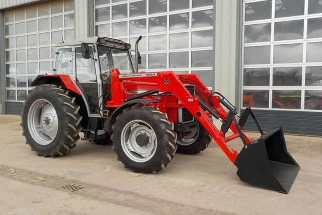 Massey Ferguson 399 4WD tractor c/w MF 885E loader and  just 190 true hours logged as it had been barn stored for some time making Â£21,000