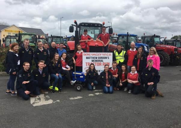 Members of Derg Valley YFC at their recent annual charity tractor run