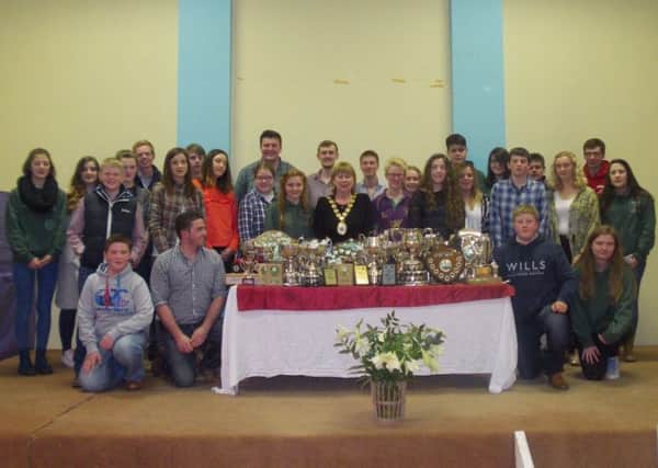 Members Newtownards YFC with the mayoress at the club's parents' night
