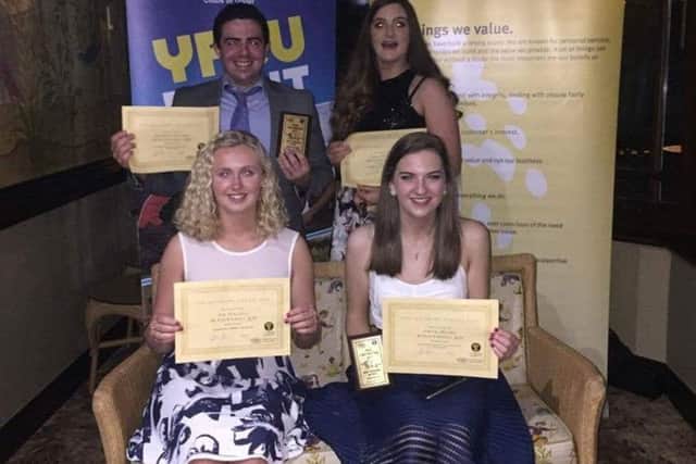 Andrew Patton, Sara Townley, Joy Dalzell and Emily Moore with their acting awards